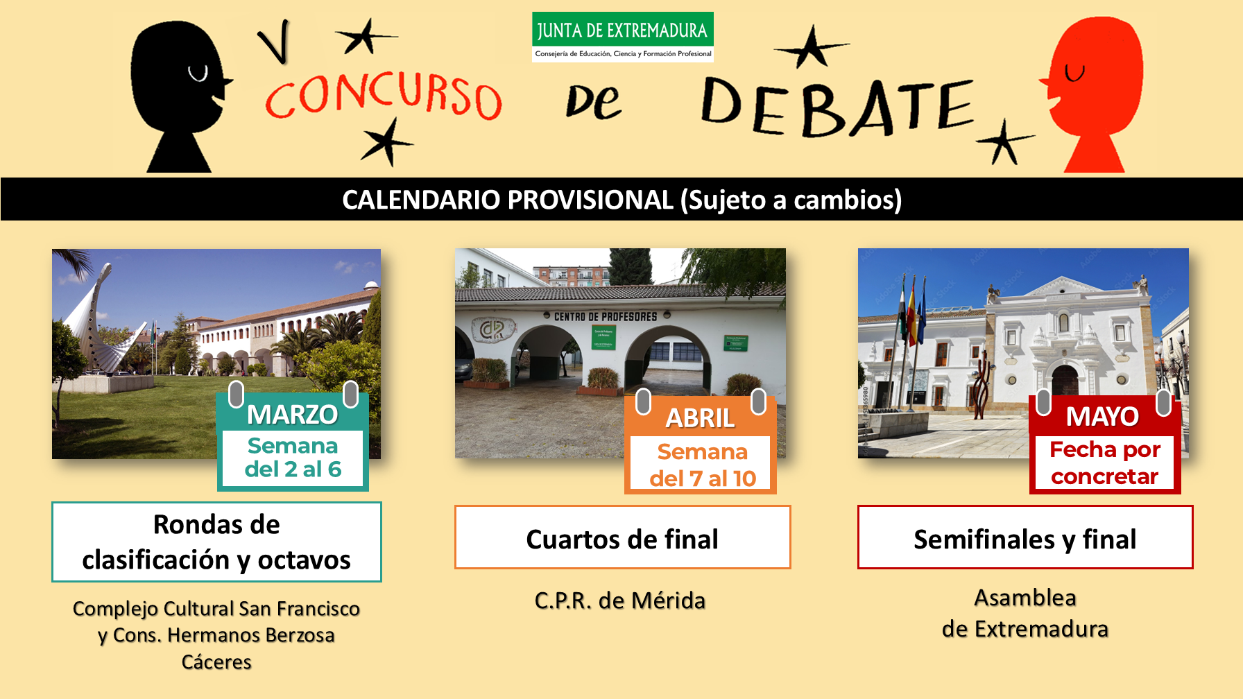 fechas provisionales